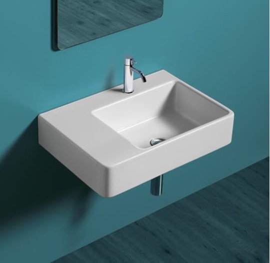 Керамическая раковина 65 см Simas Top-Lavabi (QU65D) Подвесные Прямоугольные