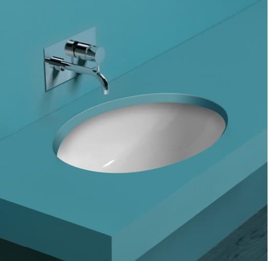 Керамічна раковина 58 см Simas Top-Lavabi, bianco glossy (S 53) Вбудовувані знизу 