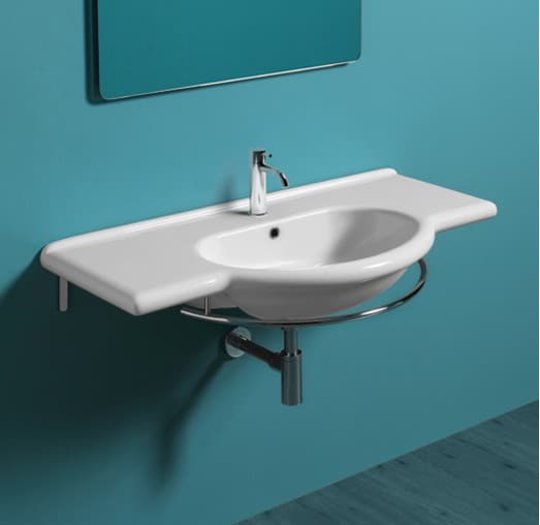 Керамическая раковина 105 см Simas Top-Lavabi (TOP 60) Подвесные Полукруглые