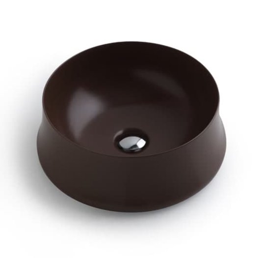 Керамическая раковина 42 см Simas Sharp, chocolate matt (SH 02) На столешницу, На тумбу Круглые