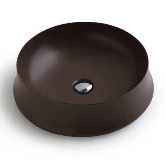 Керамическая раковина 50 см Simas Sharp, chocolate matt (SH 01) На столешницу, На тумбу Круглые