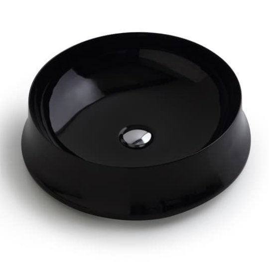Керамическая раковина 50 см Simas Sharp, nero glossy (SH 01) На столешницу, На тумбу Круглые