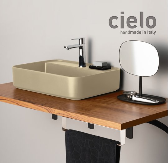 Керамическая раковина 60 см Cielo Shui Comfort, бежевый (SHCOLARF-LN) На столешницу, На тумбу, Подвесные Прямоугольные