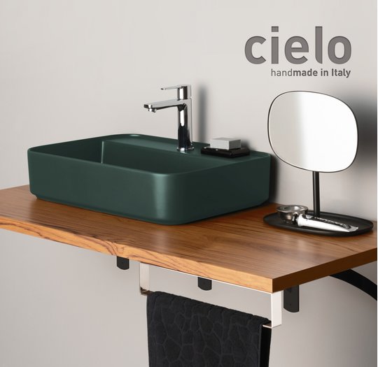 Керамическая раковина 60 см Cielo Shui Comfort, темно-зеленый (SHCOLARF-MU) На столешницу, На тумбу, Подвесные Прямоугольные