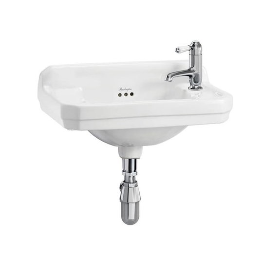Керамическая раковина 51 см Burlington Cloakroom Basin (B8) На консоль, На столешницу, На тумбу, Подвесные Прямоугольные