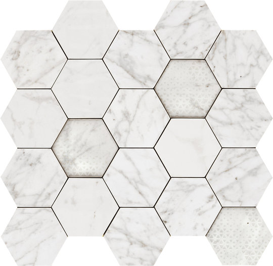 Плитка Piemme Valentino Majestic Hexagon Apuanian White Lev 34*36 (02642) Для кухні, Для громадських приміщень, Для житлових приміщень, Для ванної