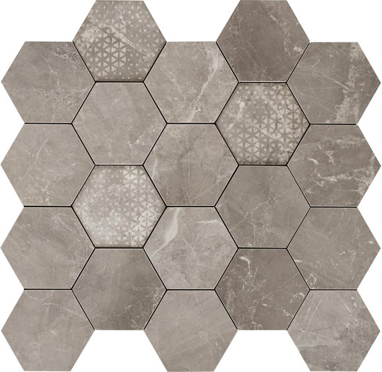 Плитка Piemme Valentino Majestic Hexagon Supreme Grey Lev 34*36 (02618) Для кухні, Для громадських приміщень, Для житлових приміщень, Для ванної
