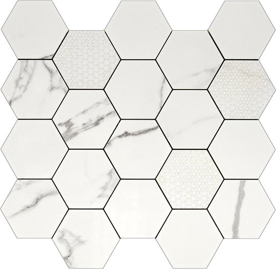 Плитка Piemme Valentino Majestic Hexagon Queen's Tiara Lev 34*36 (02660) Для кухні, Для громадських приміщень, Для житлових приміщень, Для ванної