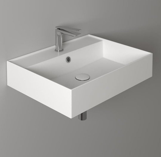 Керамическая раковина 61 cм Simas Agile, glossy white (AG 61) На столешницу, На тумбу, Подвесные Прямоугольные
