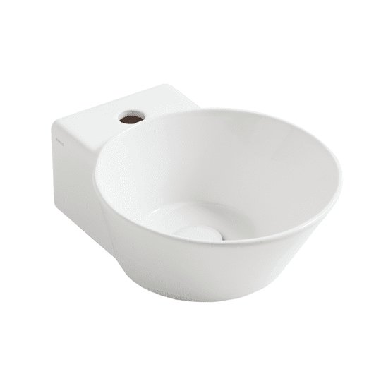Керамическая раковина 33 см Simas WAVE, glossy white (WA 05) На столешницу, На тумбу, Подвесные Круглые
