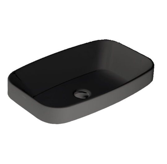 Керамическая раковина 60 см Simas Baden Baden, matte black (BB 11) На столешницу, На тумбу Прямоугольные