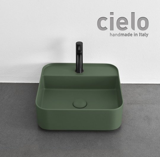Керамічна раковина 44 см Cielo Shui Comfort, зелений (SHCOLAQF-AG) На стільницю, На тумбу, Підвісні 