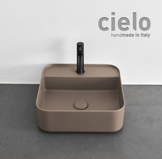 Керамическая раковина 44 см Cielo Shui Comfort, коричневый (SHCOLAQF-AN) На столешницу, На тумбу, Подвесные Квадратные