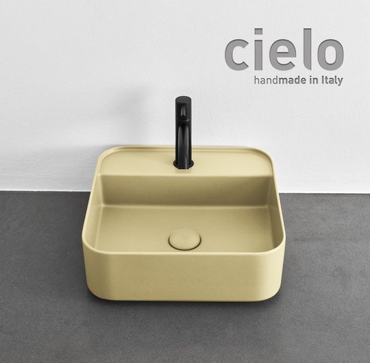 Керамическая раковина 44 см Cielo Shui Comfort, песочный (SHCOLAQF-CN) На столешницу, На тумбу, Подвесные Квадратные