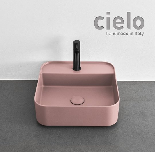 Керамічна раковина 44 см Cielo Shui Comfort, рожевий (SHCOLAQF-CP) На стільницю, На тумбу, Підвісні 