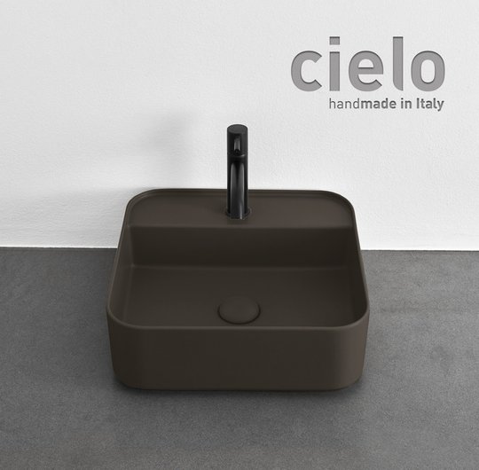 Керамическая раковина 44 см Cielo Shui Comfort, темно-коричневый (SHCOLAQF-FN) На столешницу, На тумбу, Подвесные Квадратные