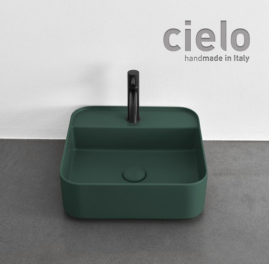 Керамічна раковина 44 см Cielo Shui Comfort, темно-зелений (SHCOLAQF-MU) На стільницю, На тумбу, Підвісні 