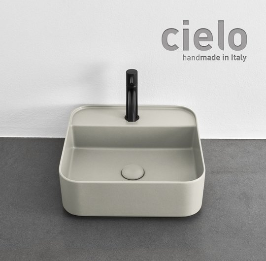Керамическая раковина 44 см Cielo Shui Comfort, светло-серый (SHCOLAQF-PM) На столешницу, На тумбу, Подвесные Квадратные