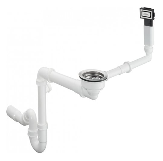 Сифон для гранітної кухонної мийки, ручний злив Hansgrohe D 16-10 (43927000) Для раковин Повний комплект