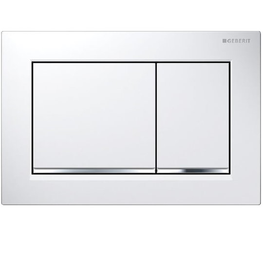 Клавіша змиву Geberit Omega30 пластик, білий / хром глянець (115.080.KJ.1) Механічні Для унітазів Механічні