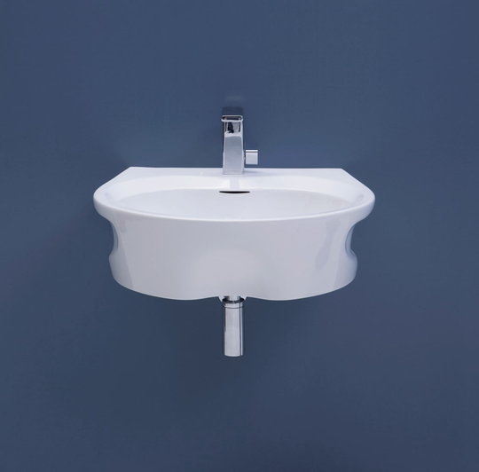 Керамическая раковина 60 см Void 60, white (VD60L) На тумбу, Подвесные Асимметричные