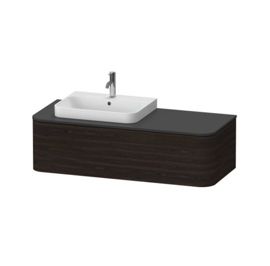 Тумба підвісна під раковину зліва 130х55 см Duravit Happy D. 2 Plus, горіх (HP4932L6969) Duravit Тумби