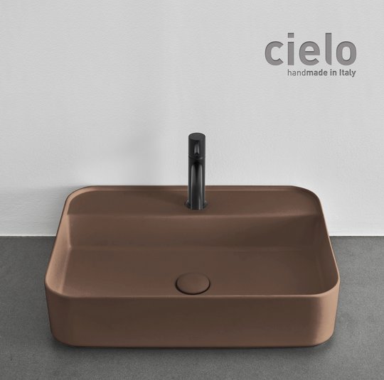 Керамическая раковина 60 см Cielo Shui Comfort, коричневый (SHCOLARF-AN) На столешницу, На тумбу, Подвесные Прямоугольные