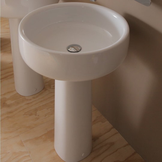 Напольная керамическая раковина Flaminia Bonola, white (BN50C+BN46A) Напольные Круглые