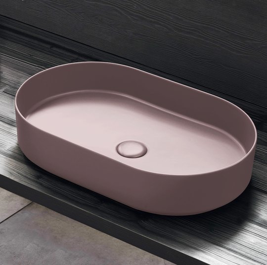 Раковина накладна 60 см Cielo Shui Comfort, рожевий (SHCOLAO60-CP) На стільницю, На тумбу 