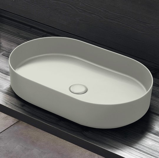 Раковина накладна 60 см Cielo Shui Comfort, світло-сірий (SHCOLAO60-PM) На стільницю, На тумбу 