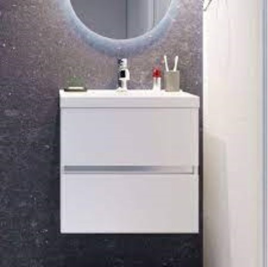 Мебельный комплект Fancy Marble Rodos 60 с раковиной Dora 600, белый матовый (ШН-Rodos 600 М Do) Fancy Marble Мебельные комплекты