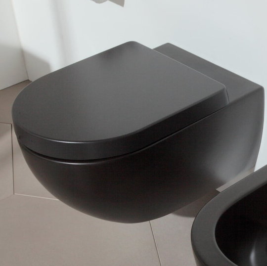 Подвесной безободковый унитаз Flaminia APP goclean (AP118G) NERO MATT (GRAPHITE) Подвесные 