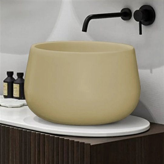 Раковина накладная 45 см Cielo Le Bacinelle Tina, розовый (BATA-CP) На столешницу, На тумбу Круглые
