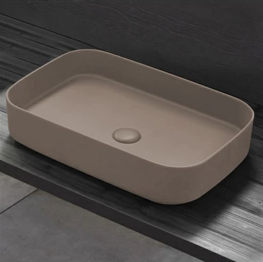 Раковина накладная 60 см Cielo Shui Comfort, бежевый (SHCOLAR60-AV) На столешницу, На тумбу Прямоугольные