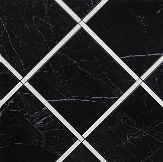 Декор Fap Roma Diamond Incroci Nero Reale Carrara Inserto Ret 60*60 (fNK5) FAP Ceramiche Для кухни, Для общественных помещений, Для жилых помещений, Для ванной