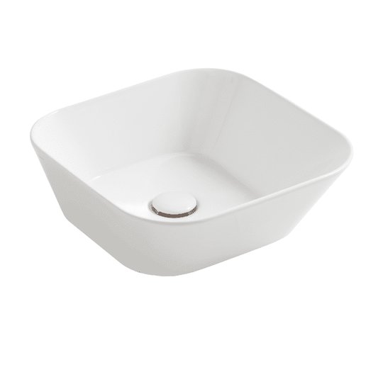 Керамическая раковина 42 см Simas WAVE, glossy white (WA 03) На столешницу, На тумбу Квадратные