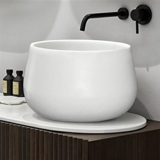 Раковина накладная 45 см Cielo Le Bacinelle Tina, белый (BATA-Bianco) На столешницу, На тумбу Круглые