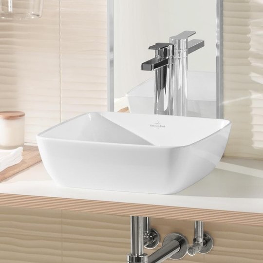 Керамическая раковина Villeroy&Boch Artis 41 см CeramicPlus (417841R1) На столешницу Квадратные