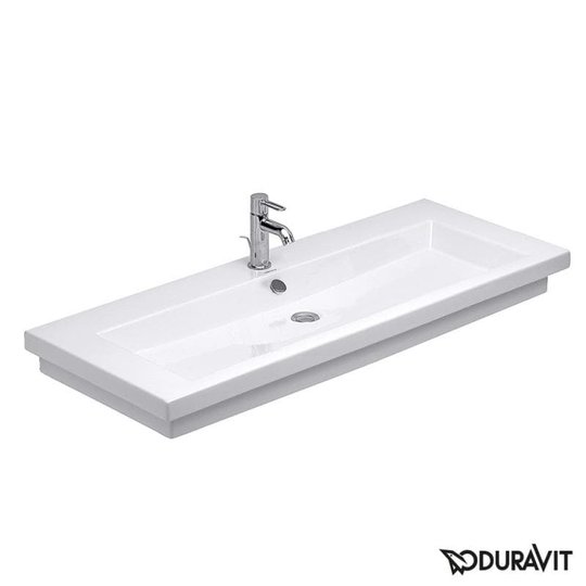 Керамическая раковина шлифованная 120 см Duravit 2nd floor (0491120027) На столешницу, На тумбу Прямоугольные