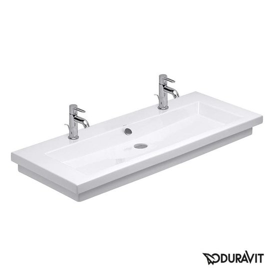 Керамическая раковина 120 см Duravit 2nd floor (0491120024) На полупьедестал, Подвесные Прямоугольные