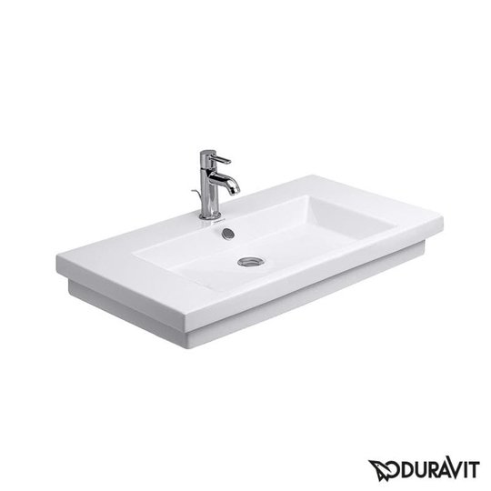 Керамическая раковина шлифованная 80 см Duravit 2nd floor (0491800027) На столешницу, На тумбу Прямоугольные
