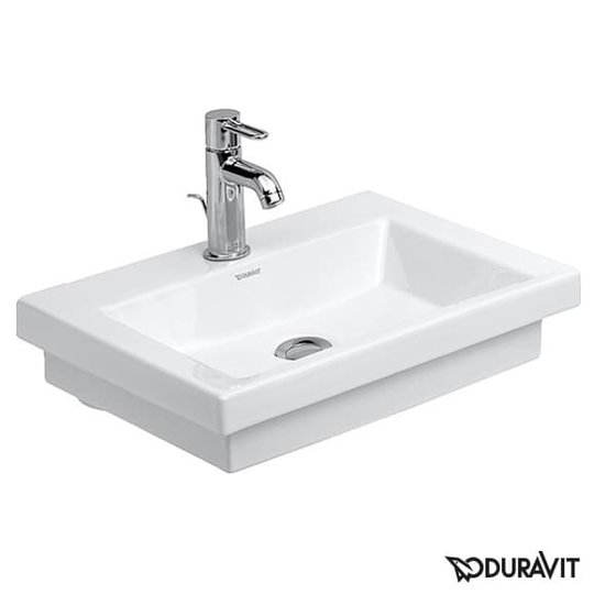 Керамическая раковина шлифованная 50 см Duravit 2nd floor (0790500071) На столешницу, На тумбу Прямоугольные