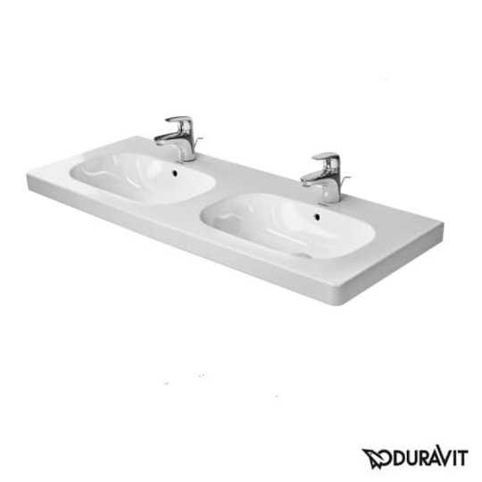 Керамическая раковина 120 см Duravit D-Code (0348120000) На полупьедестал, На пьедестал, На столешницу, На тумбу Прямоугольные