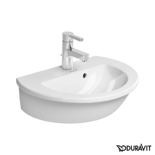 Керамическая раковина 47 см Duravit Darling New (0731470000) На полупьедестал, Подвесные Полукруглые