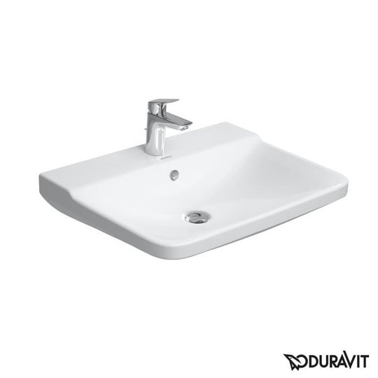 Керамическая раковина 65 см Duravit P3 Comforts (2331650000) На полупьедестал, На пьедестал, Подвесные Прямоугольные
