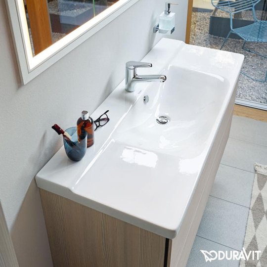 Керамическая раковина 125 см Duravit P3 Comforts (2332120000) На полупьедестал, На пьедестал, На столешницу, На тумбу, Подвесные Прямоугольные