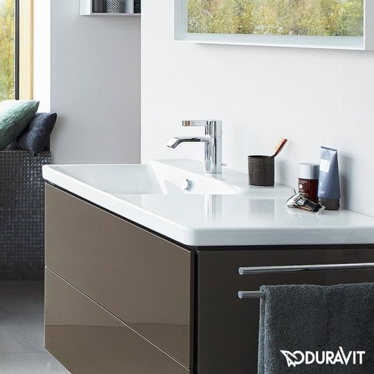 Керамическая раковина 105 см Duravit P3 Comforts (2333100000) На полупьедестал, На пьедестал, На столешницу, На тумбу, Подвесные Асимметричные, Прямоугольные