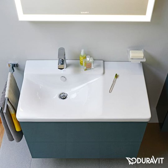 Керамическая раковина 85 см Duravit P3 Comforts (2333850000) На полупьедестал, На пьедестал, На столешницу, На тумбу, Подвесные Асимметричные, Прямоугольные