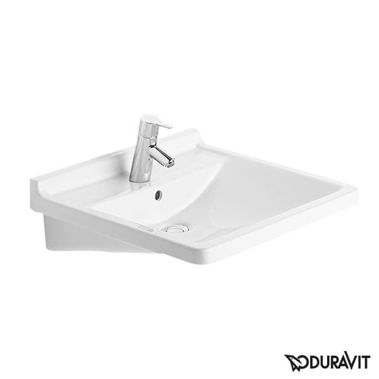 Керамическая раковина 60 см Duravit Starck 3 (0309600000) На полупьедестал, На пьедестал, Подвесные Прямоугольные