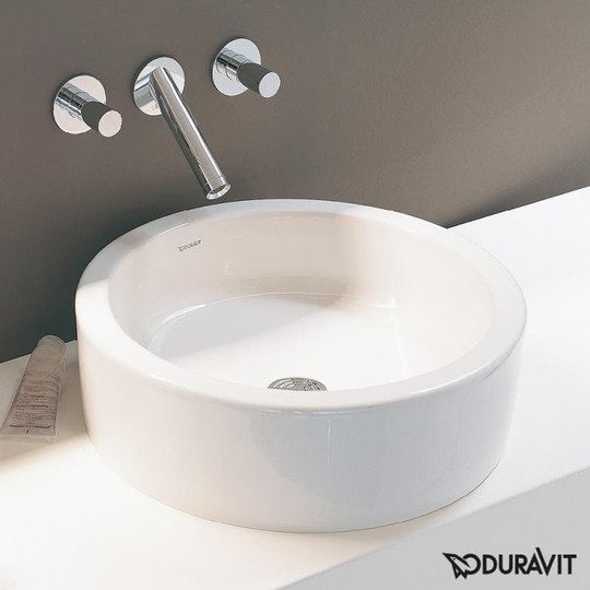 Керамическая раковина 46 см Duravit Starck 1 (0445460000) На столешницу, На тумбу Круглые